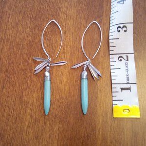 Turquoise blue and silver toned earrings